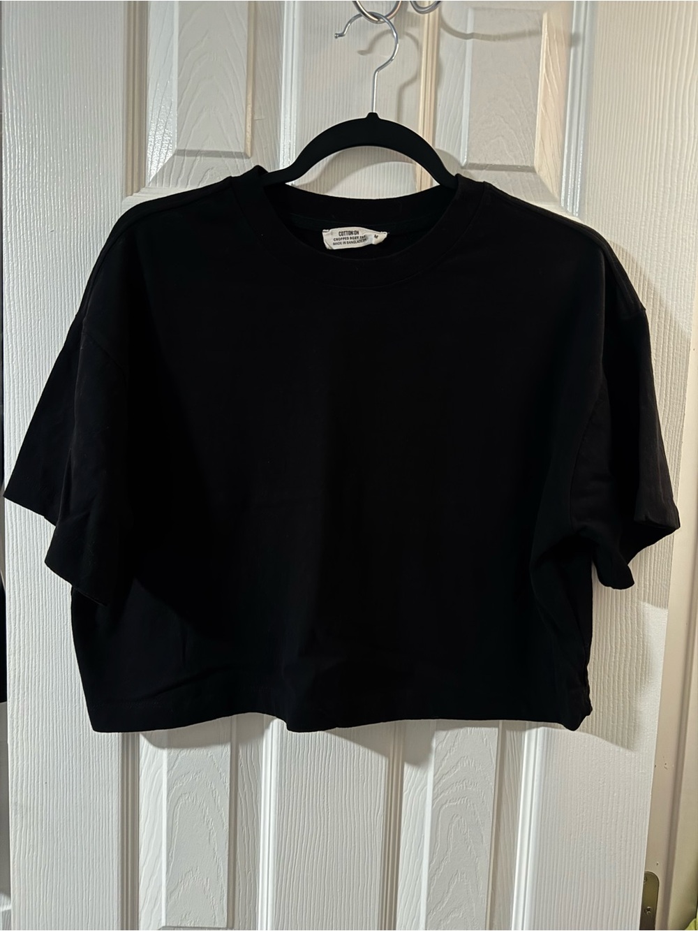 Cotton On Black Cropped Boxy Tee
